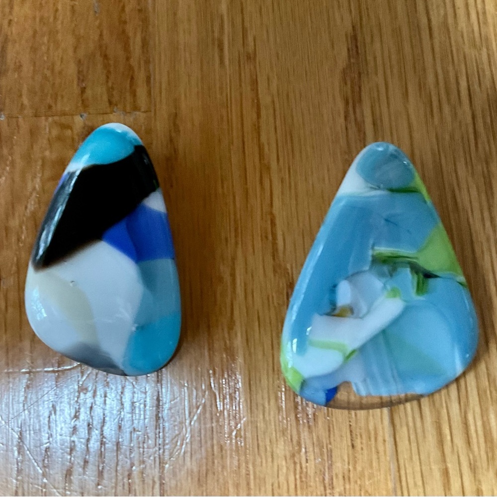 Set of 2 fused glass pendants